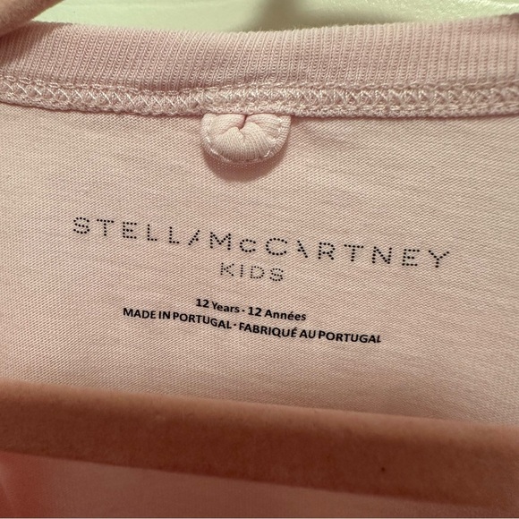 STELLA MCCARTNEY KIDS GIRLS PINK COTTON COCKTAIL PRINT T-SHIRT Size 12 - Picture 3 of 4